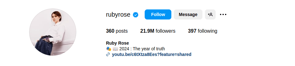 Profile of Ruby Rose MMF Australia